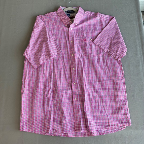Wrangler Other - Wrangler George Strait Cowboy Cut Shirt 4XL Red Check Short Sleeve MGSR115